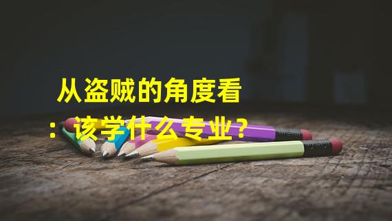  从盗贼的角度看：该学什么专业？ 